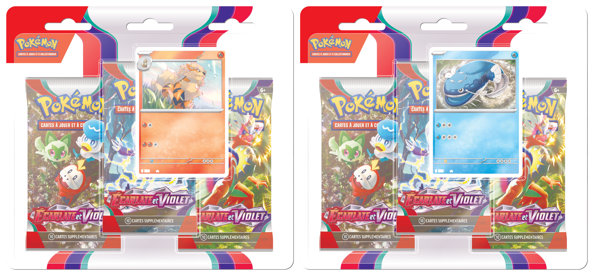 Pokémon JCC - Écarlate et Violet - Pack Blister de 3 Boosters Arcanin & Oyacata (1 Pack aléatoire) - flash vidéo