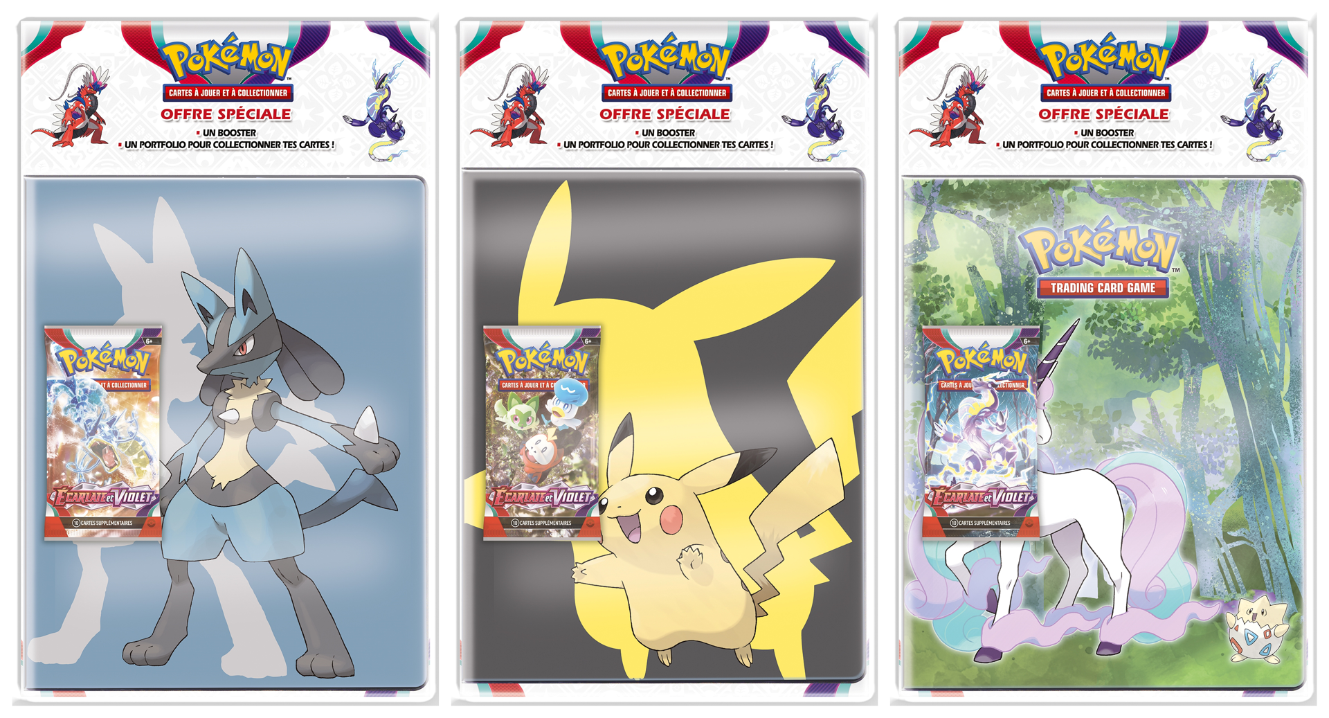Pokémon JCC - Écarlate et Violet - Portfolio avec booster (1x portofolio sous blister aléatoire) - flash vidéo