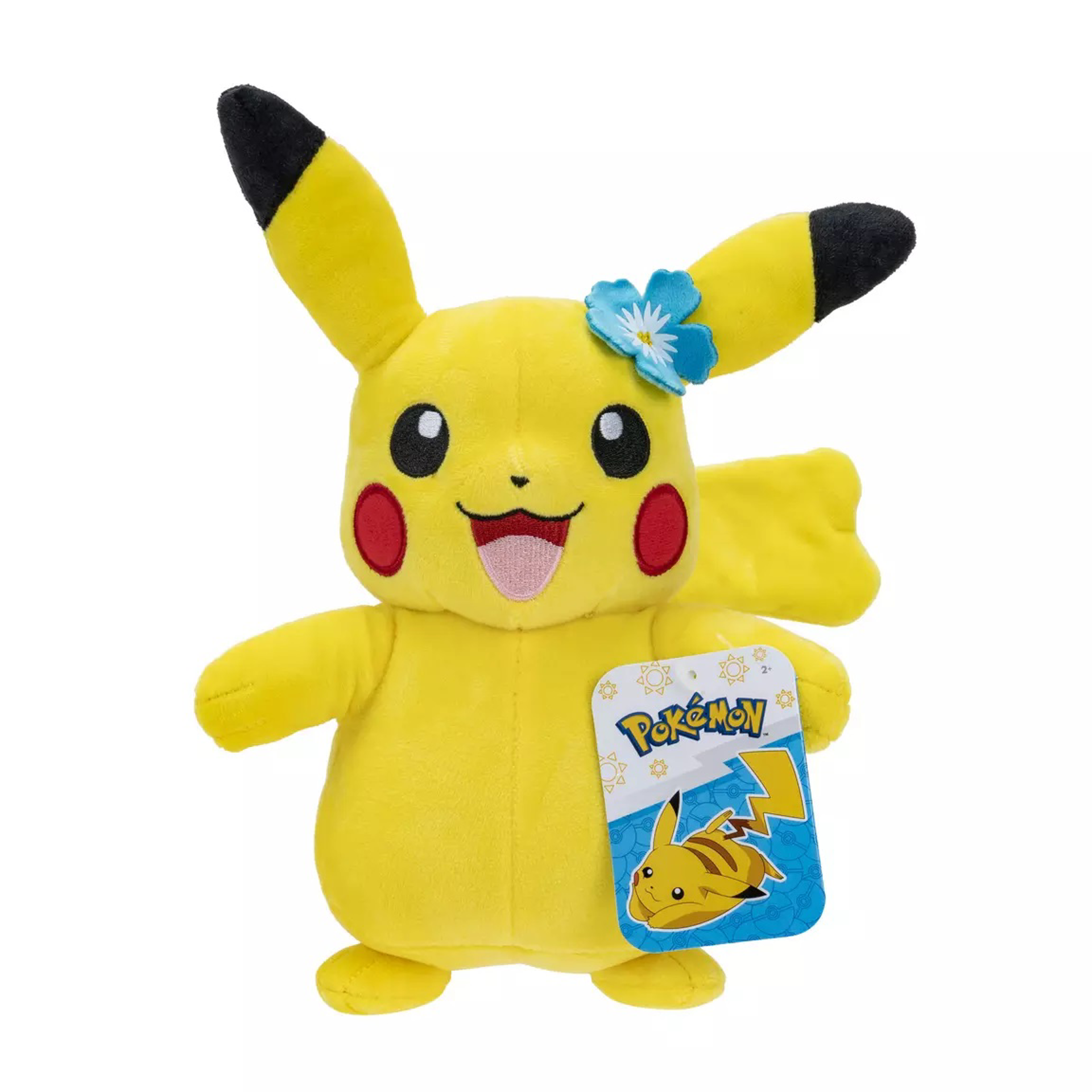 Pokémon - Peluche Pikachu avec une fleur bleue 20cm - flash vidéo