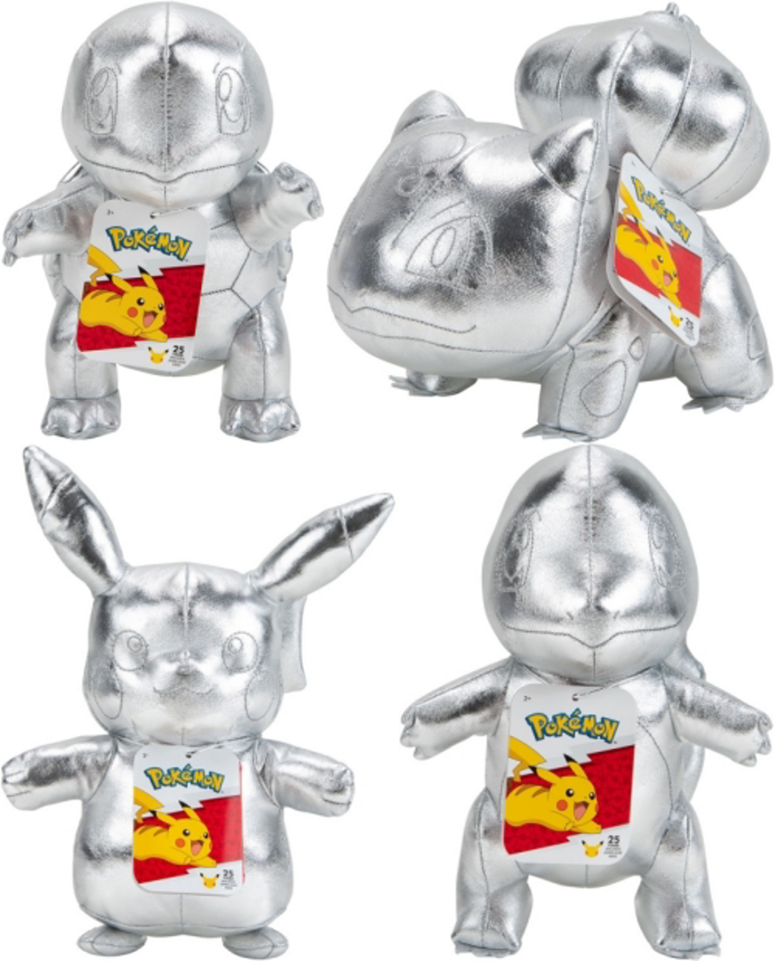 Pokémon - Assortiment de peluches argentée 20cm Vague 2 (1 peluche aléatoire) - flash vidéo