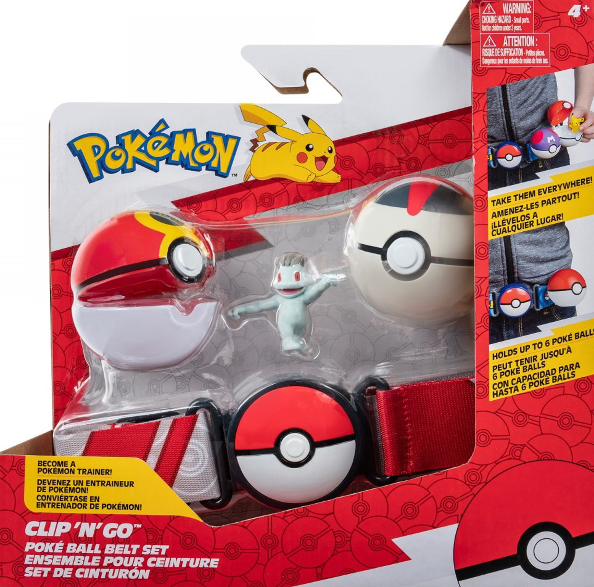 Pokémon - Ensemble pour ceinture Clip 'N' Go Bis Ball, Chrono Ball et Machoc - flash vidéo