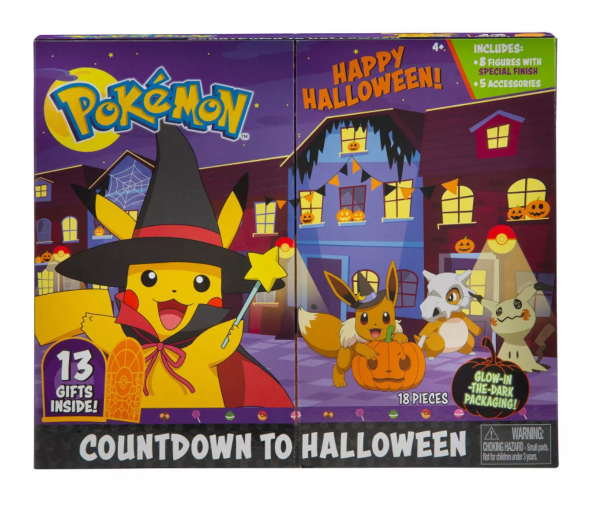 Pokémon - Calendrier de l'Avent Halloween de figurines de combat - 13 pièces - flash vidéo