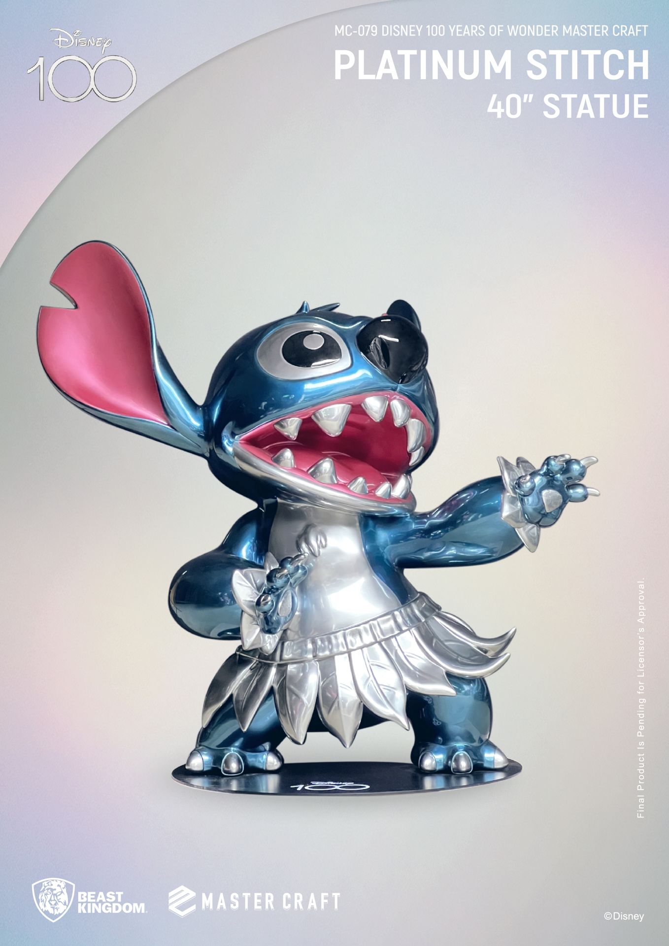 Disney - MC-079 - Disney 100th Years of Wonder - Statue Stitch 40" (Ver. Platinum) Master Craft - flash vidéo
