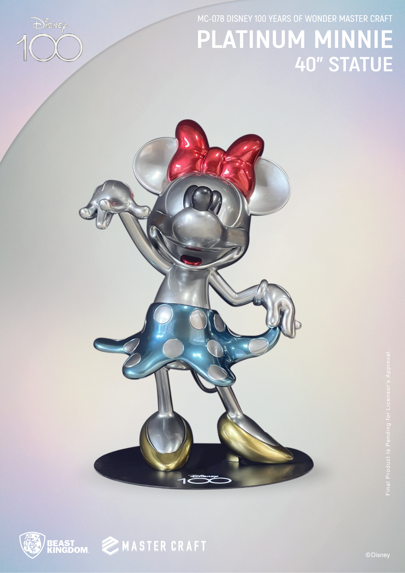 Disney - MC-078 - Disney 100th Years of Wonder - Statue Minnie 40" (Ver. Platinum) Master Craft - flash vidéo