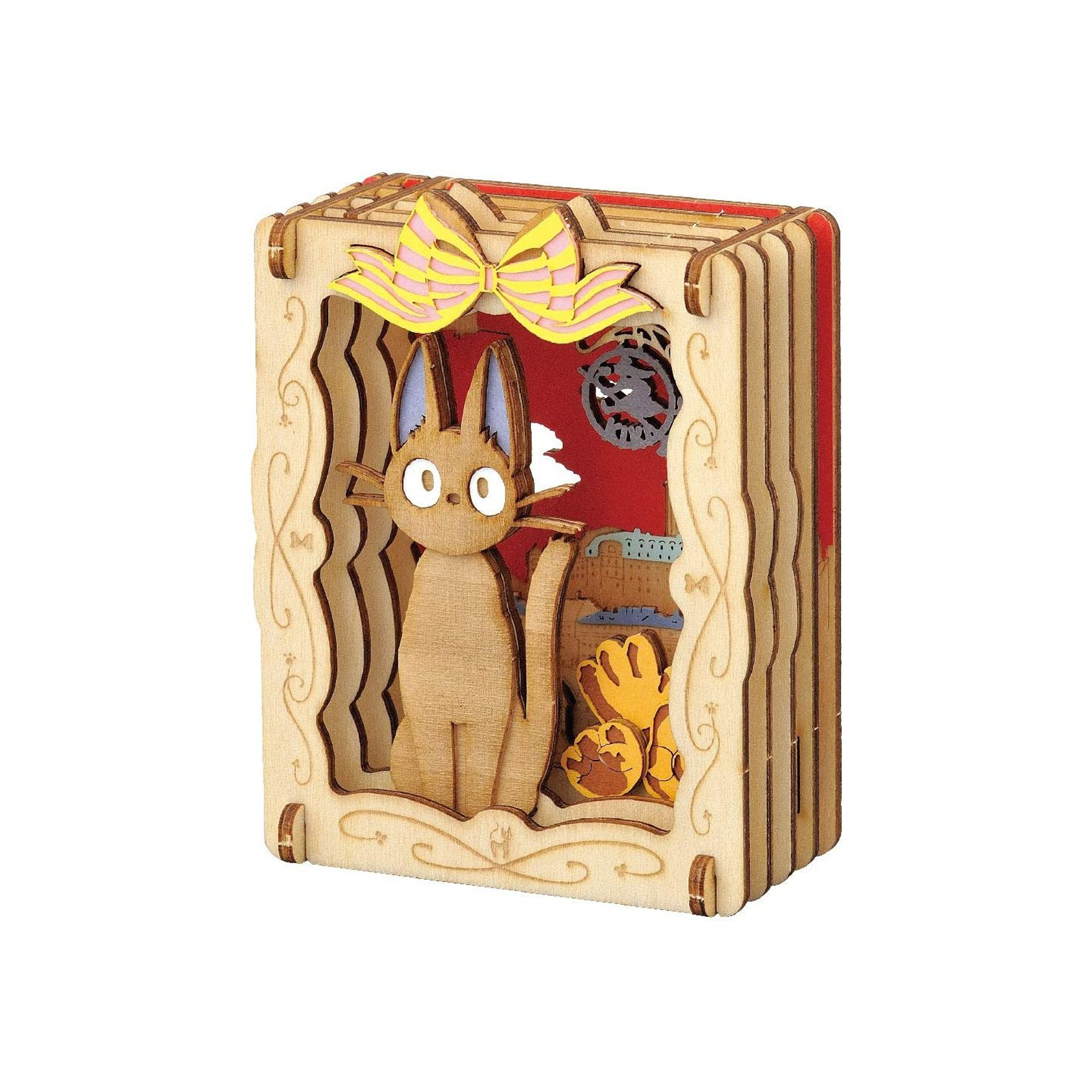 Ghibli - Kiki la petite sorcière - Théâtre de papier style bois Jiji le Chat Noir - flash vidéo