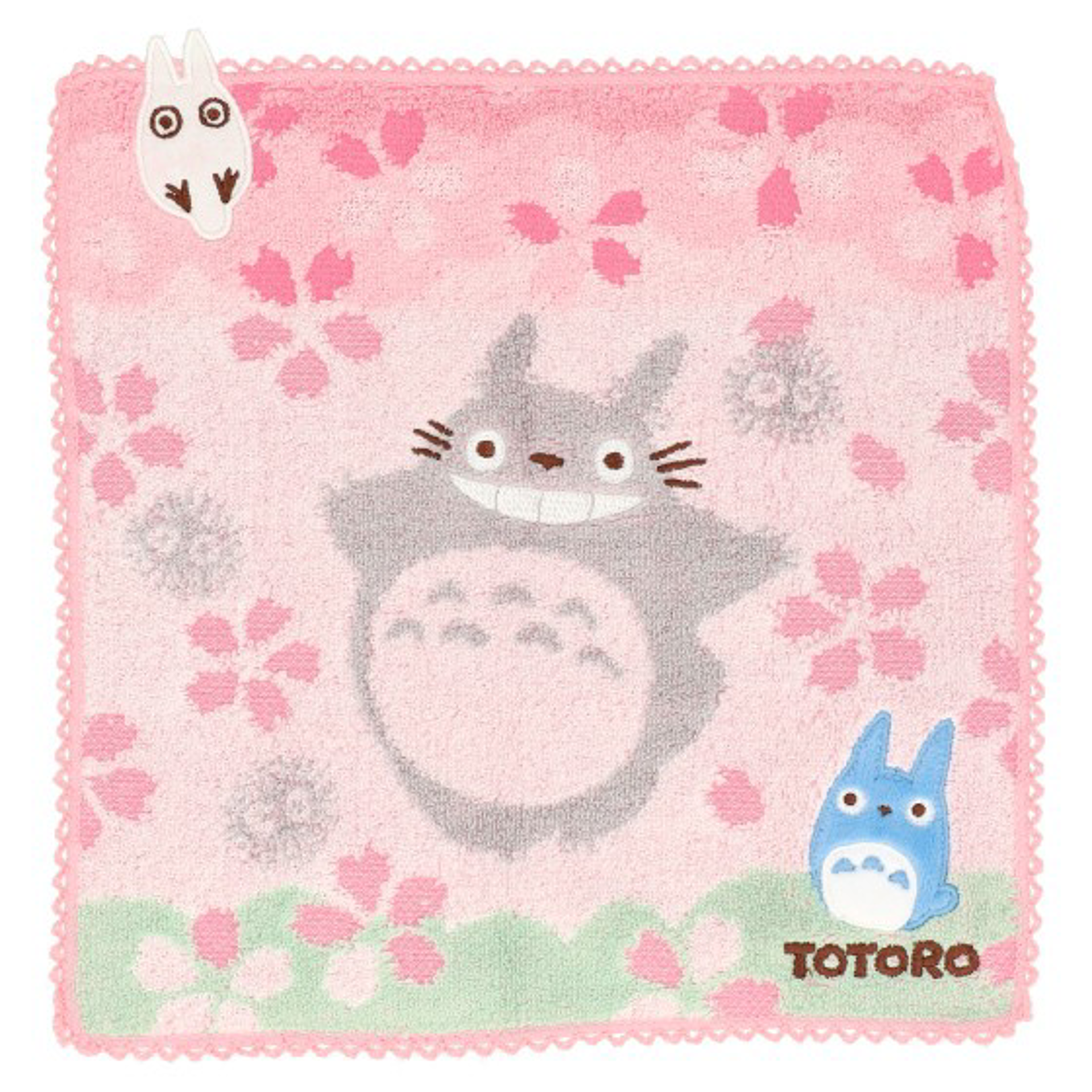 Ghibli - Mon voisin Totoro - Essuie-mains brodé Cerisiers en fleurs 25x25cm - flash vidéo