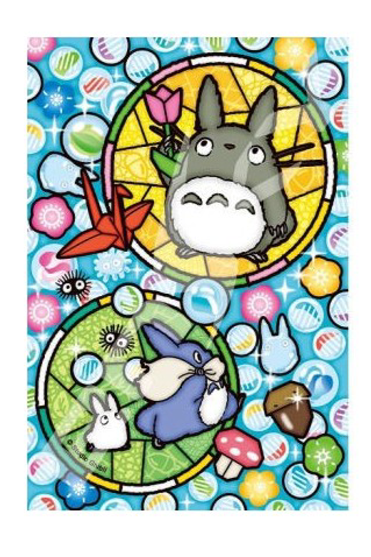 Ghibli - Mon voisin Totoro - Puzzle effet vitrail Totoro avec des billes de verre 126pcs - flash vidéo