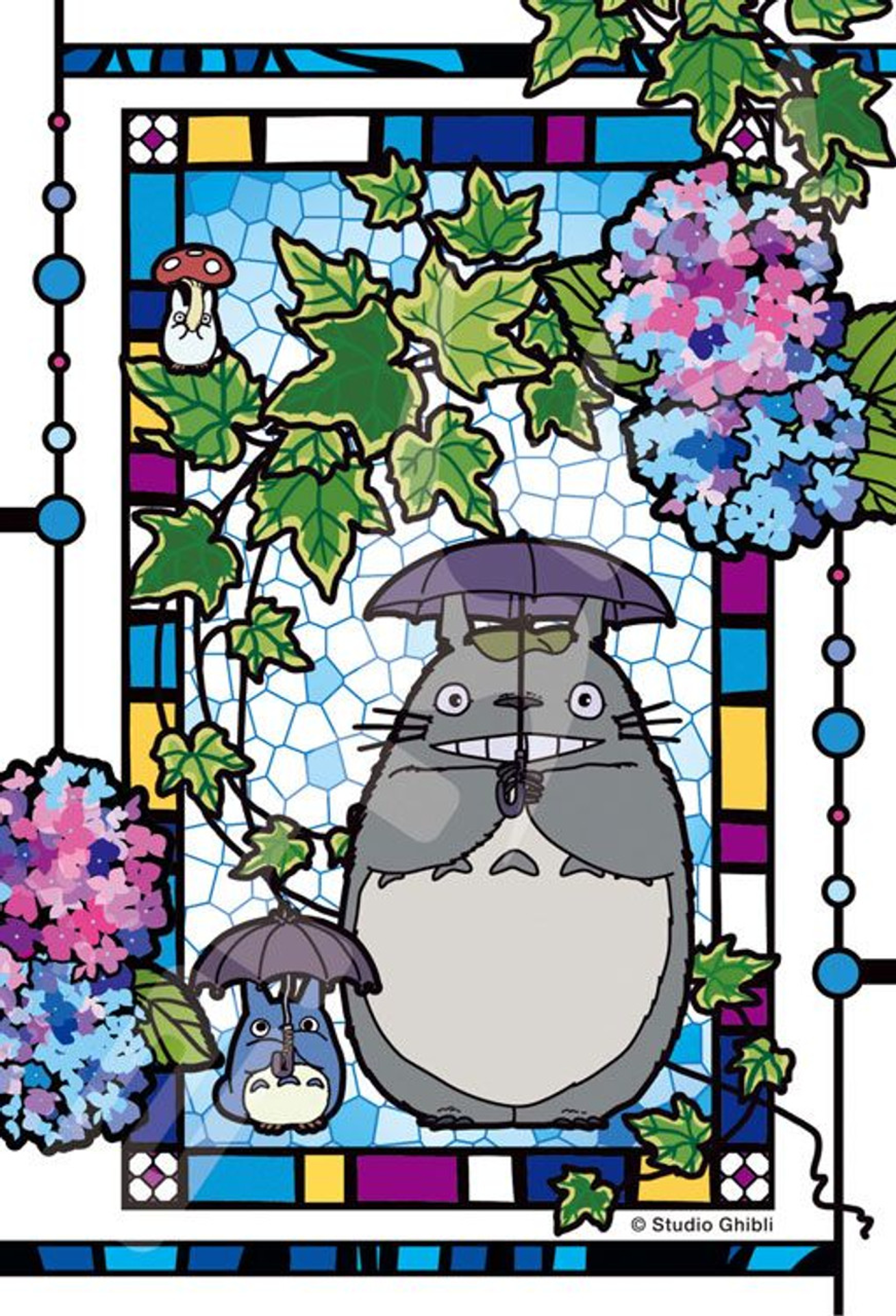 Ghibli - Mon voisin Totoro - Puzzle effet vitrail Le jardin d'hortensias 126pcs - flash vidéo