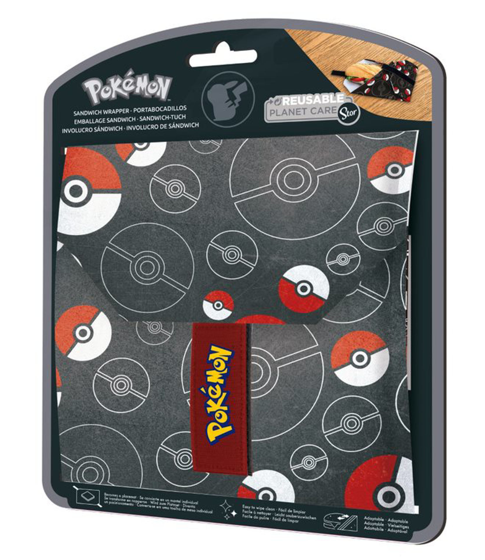 Stor Young Adult - Pokémon - Emballage pour Sandwich Réutilisable - Poké-Ball - flash vidéo
