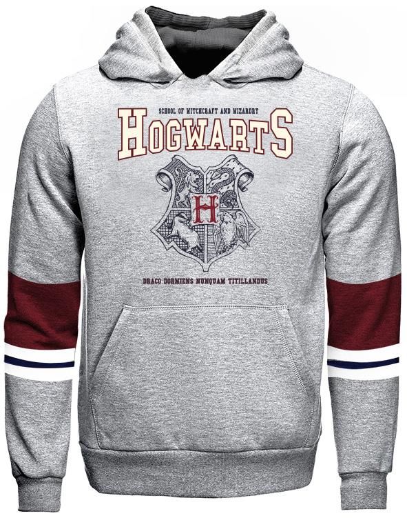 Harry Potter - Sweatshirt Ecusson Poudlard gris - XL