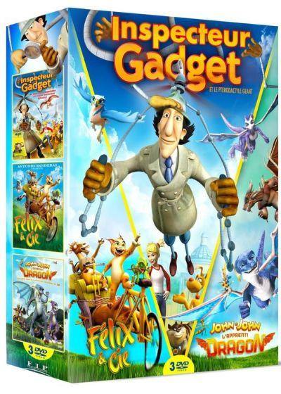 Coffret Animation: Félix et Cie + Gadget 3D - Inspecteur Gadget et le Ptérodactyle Géant + John John, l'Apprenti Dragon - flash vidéo