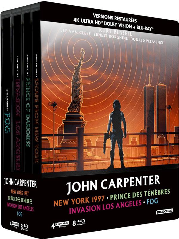 John Carpenter - Coffret : New York 1997 + Prince des ténèbres + Invasion Los Angeles + Fog [4K Ultra HD]
