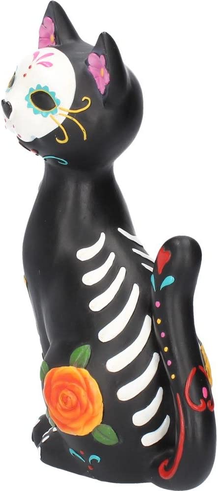 Sugar Puss - Figurine d'ornement de chat du Jour des Morts 26cm - flash vidéo