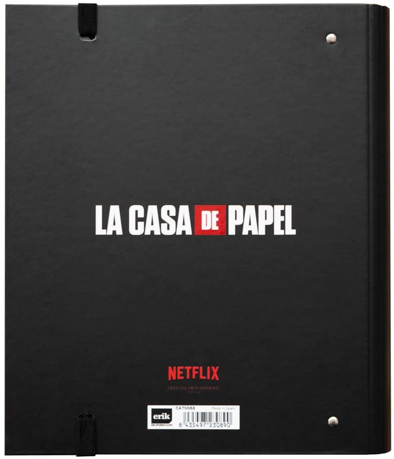 La Casa de Papel - Classeur Premium à 4 anneaux avec élastique Bella Ciao! - flash vidéo