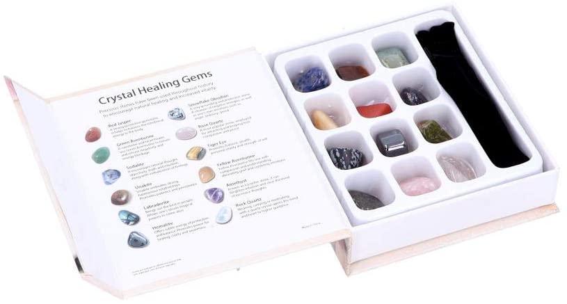 Crystal Healing - Ensemble de 12 pierres favorisant le bien-être spirituel