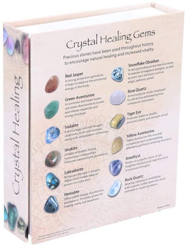 Crystal Healing - Ensemble de 12 pierres favorisant le bien-être spirituel