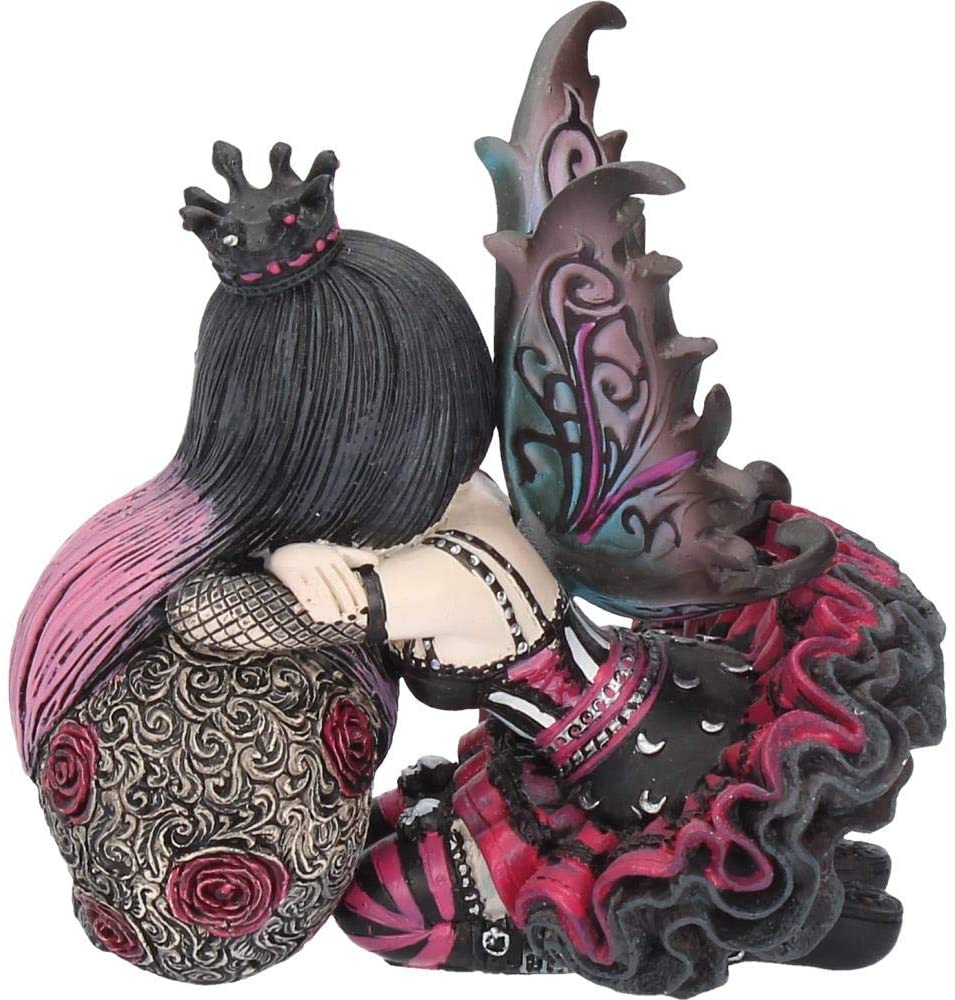 Lolita - Figurine d'ornement de Fée gothique et de crâne en sucre 12cm - flash vidéo