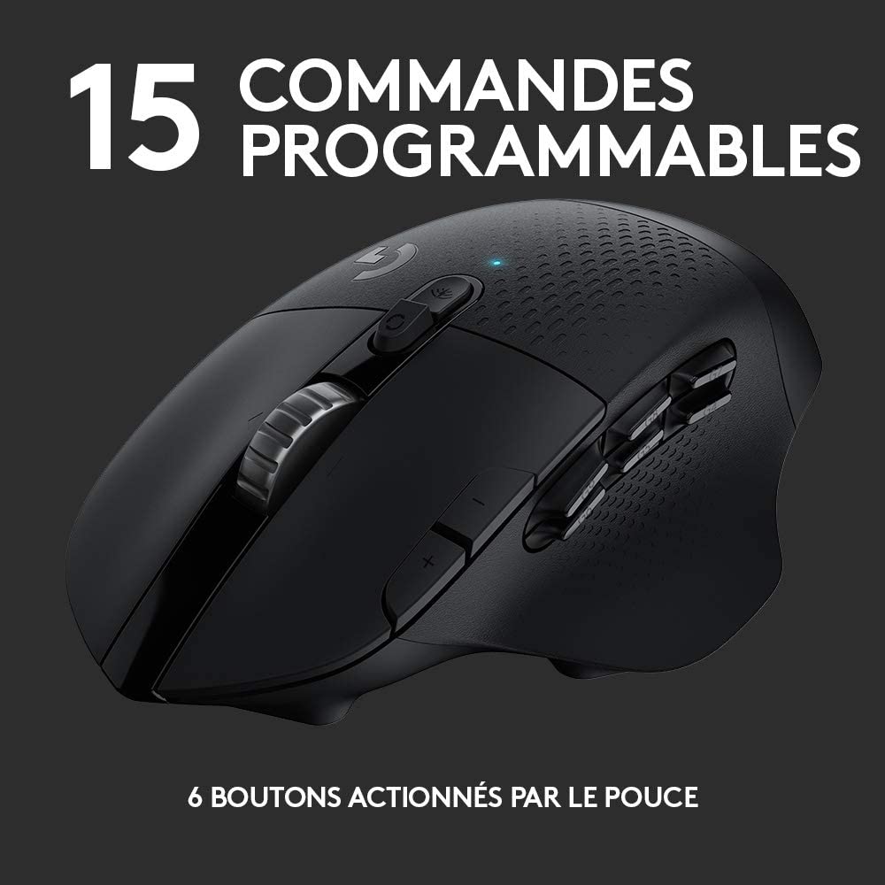 Logitech Souris de jeu sans fil G604 Lightspeed Noire - flash vidéo