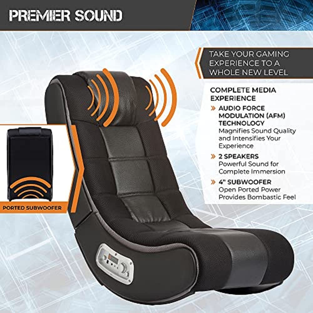 X Rocker - G-Force Sport 2.1 Stereo Audio Gaming Chair with Subwoofer - Red & Black - flash vidéo