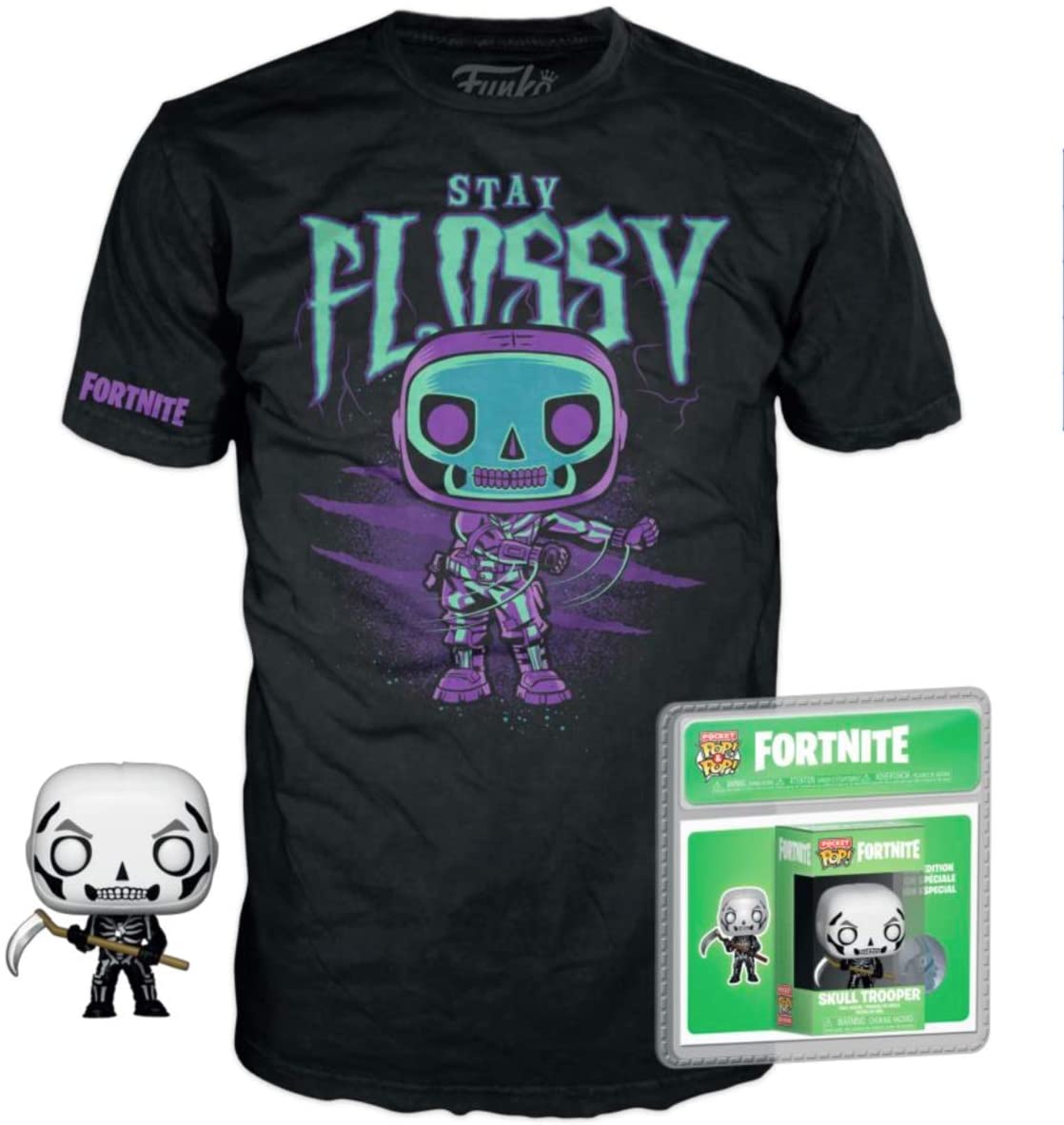 Funko Pocket Pop! & T-Shirt Fortnite Skull Trooper - Size XL ENG Merchandising - flash vidéo