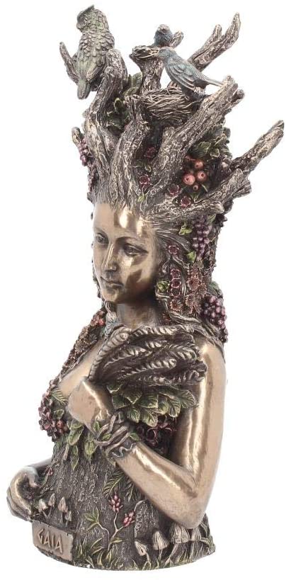 Mother Earth - Buste couleur bronze de la Terre Mère Gaia 26cm