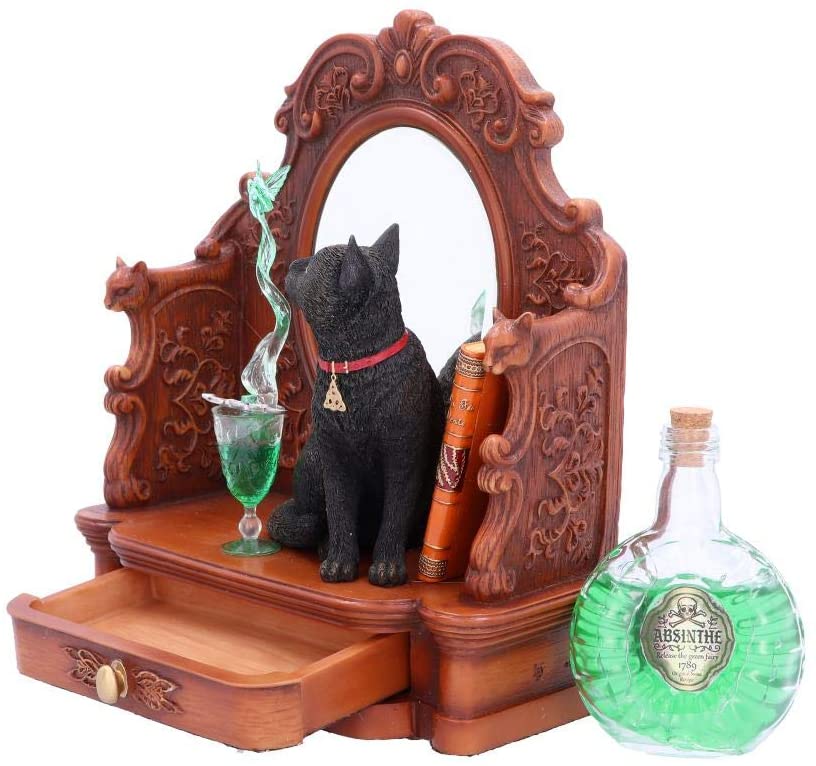 Absinthe - Figurine de chat et de la Fée verte 21.5cm - flash vidéo
