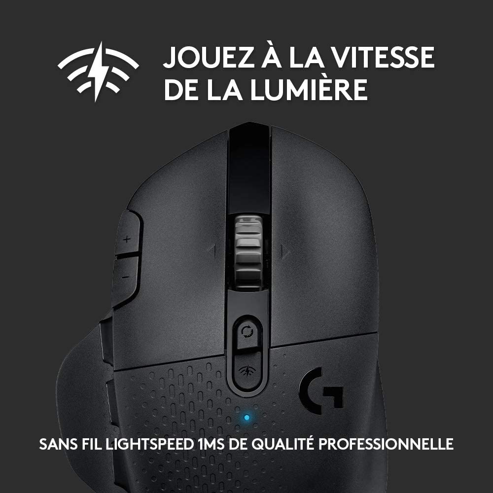 Logitech Souris de jeu sans fil G604 Lightspeed Noire - flash vidéo