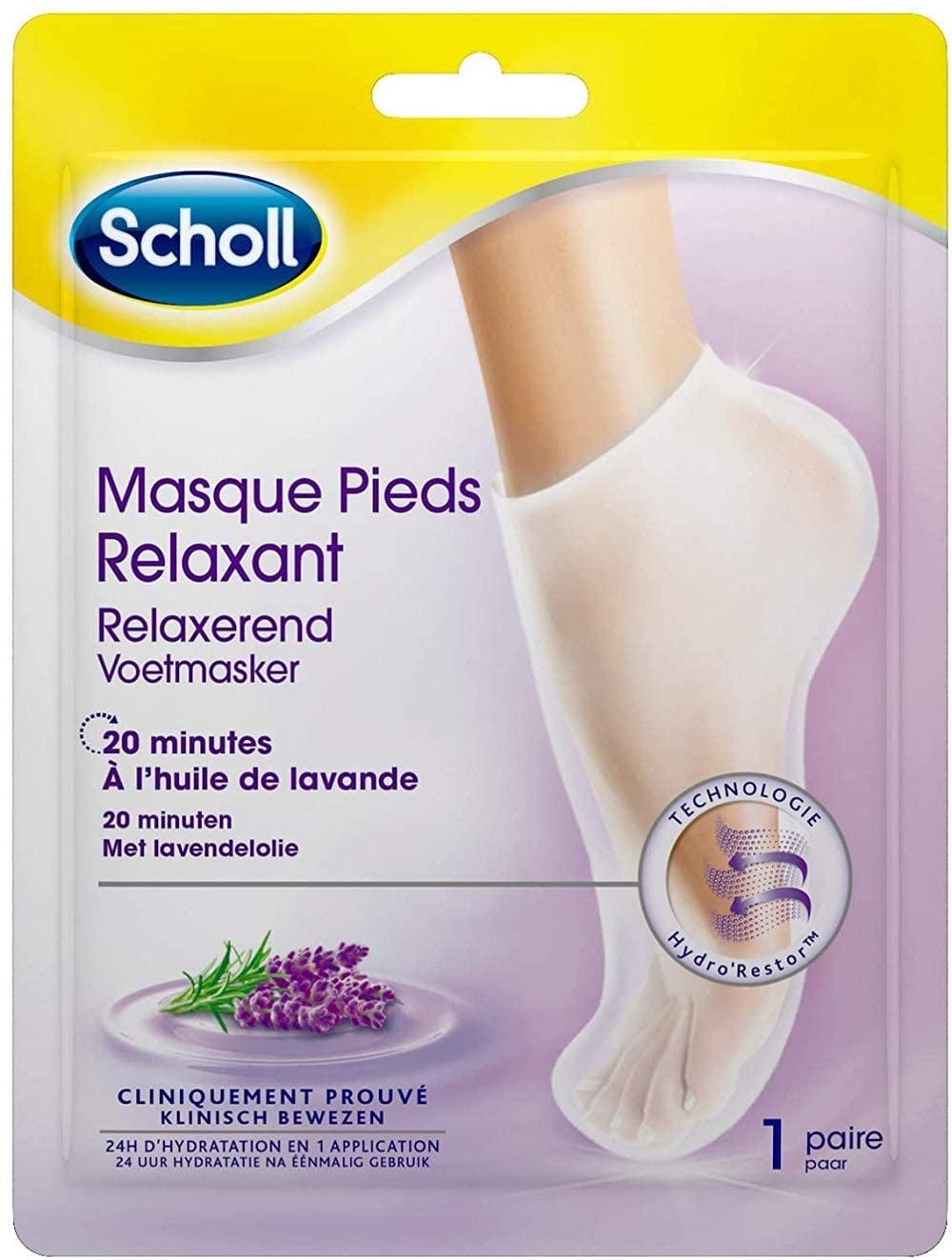 Scholl Masque pied Lavande 1paire - flash vidéo