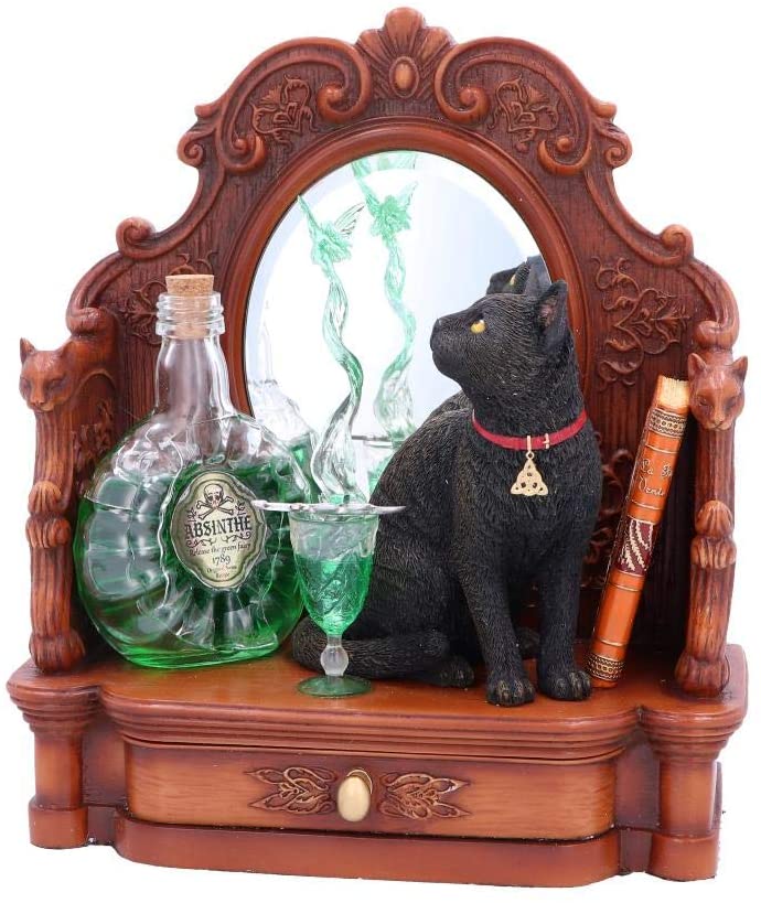 Absinthe - Figurine de chat et de la Fée verte 21.5cm - flash vidéo