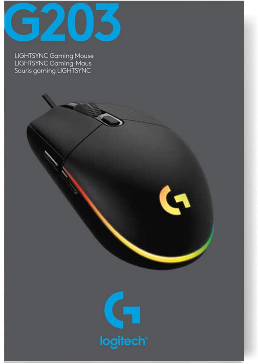 Logitech Souris de jeu G203 Lightsync Noire - flash vidéo