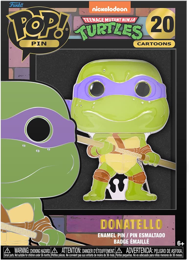 Loungefly: Funko Pop! Pins Cartoons: TMNT - Donatello Large Enamel POP Pin - flash vidéo