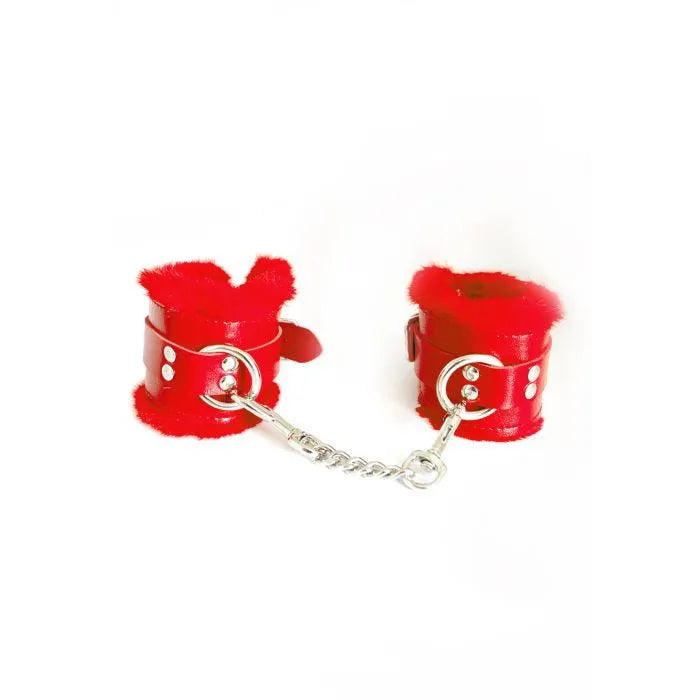 Menottes poignets fourrure rouge - flash vidéo