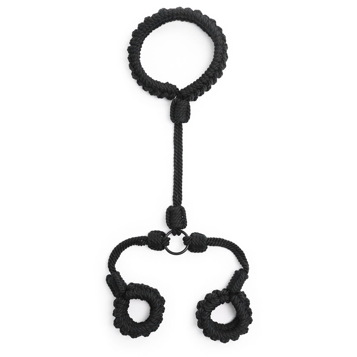 Kit BDSM Menottes Poignets et Collier en Corde Shibari - flash vidéo