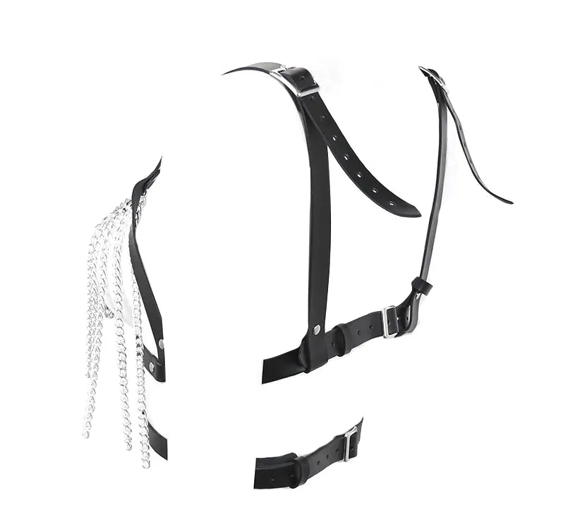 Harnais Bdsm Ajustable avec Chaînette - flash vidéo