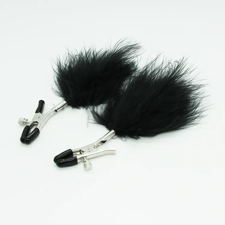 Pinces à tétons avec plume - flash vidéo