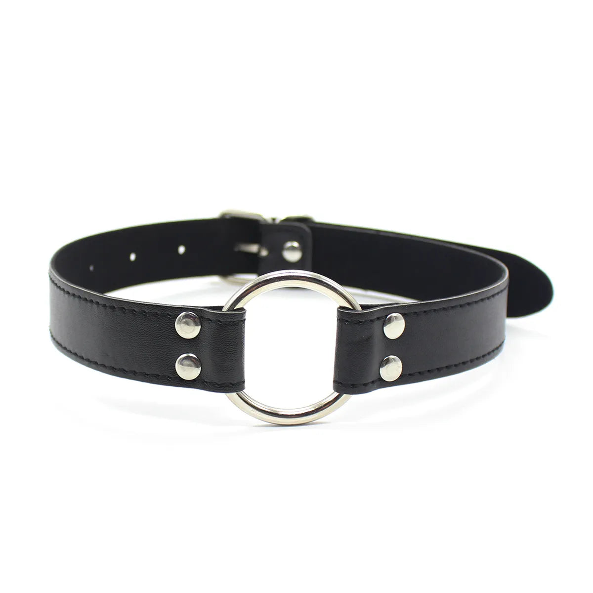 Bâillon anneau noir en PVC - flash vidéo