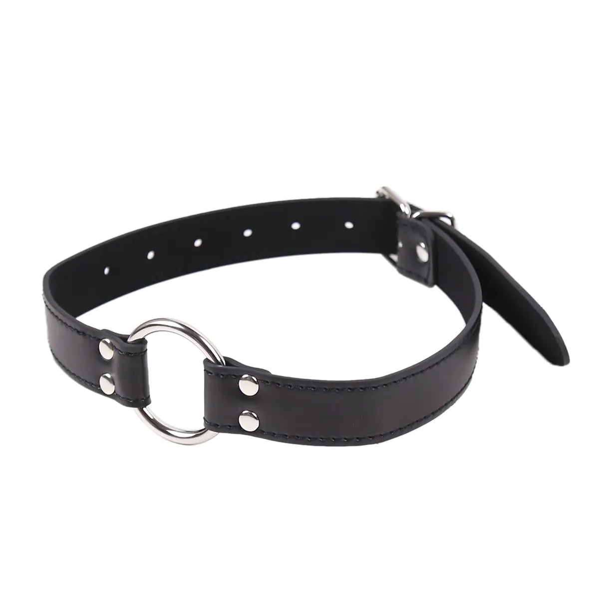 Bâillon anneau noir en PVC - flash vidéo