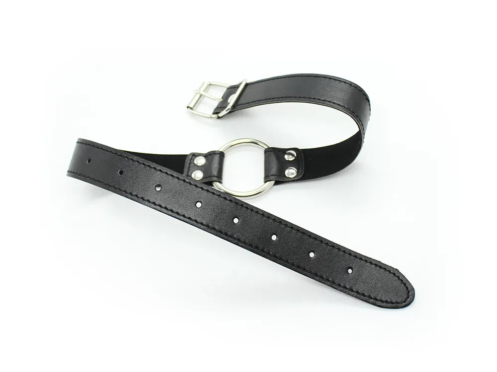 Bâillon anneau noir en PVC - flash vidéo