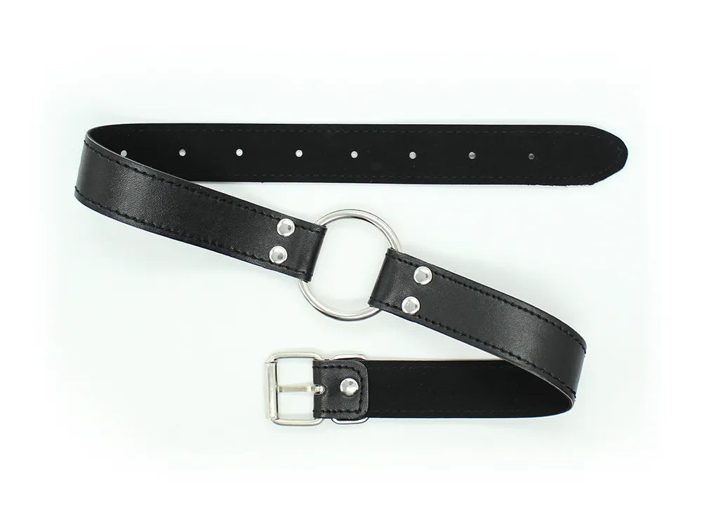 Bâillon anneau noir en PVC - flash vidéo