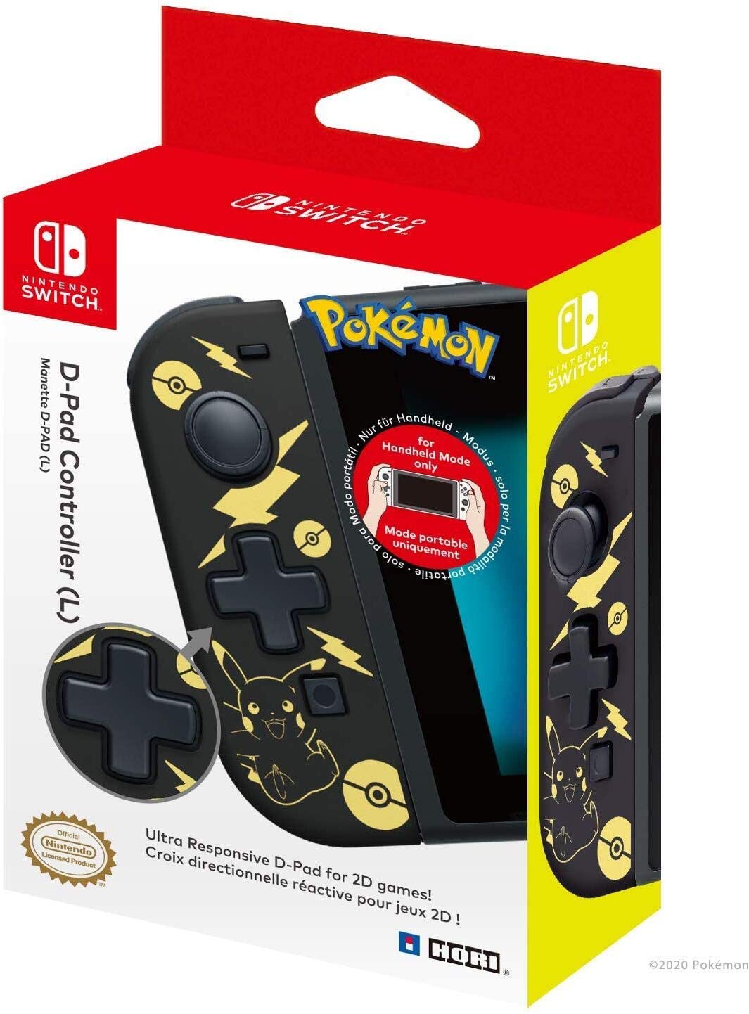 HORI - Nintendo Switch D-Pad Controller (L) Pikachu Black & Golden Edition - flash vidéo