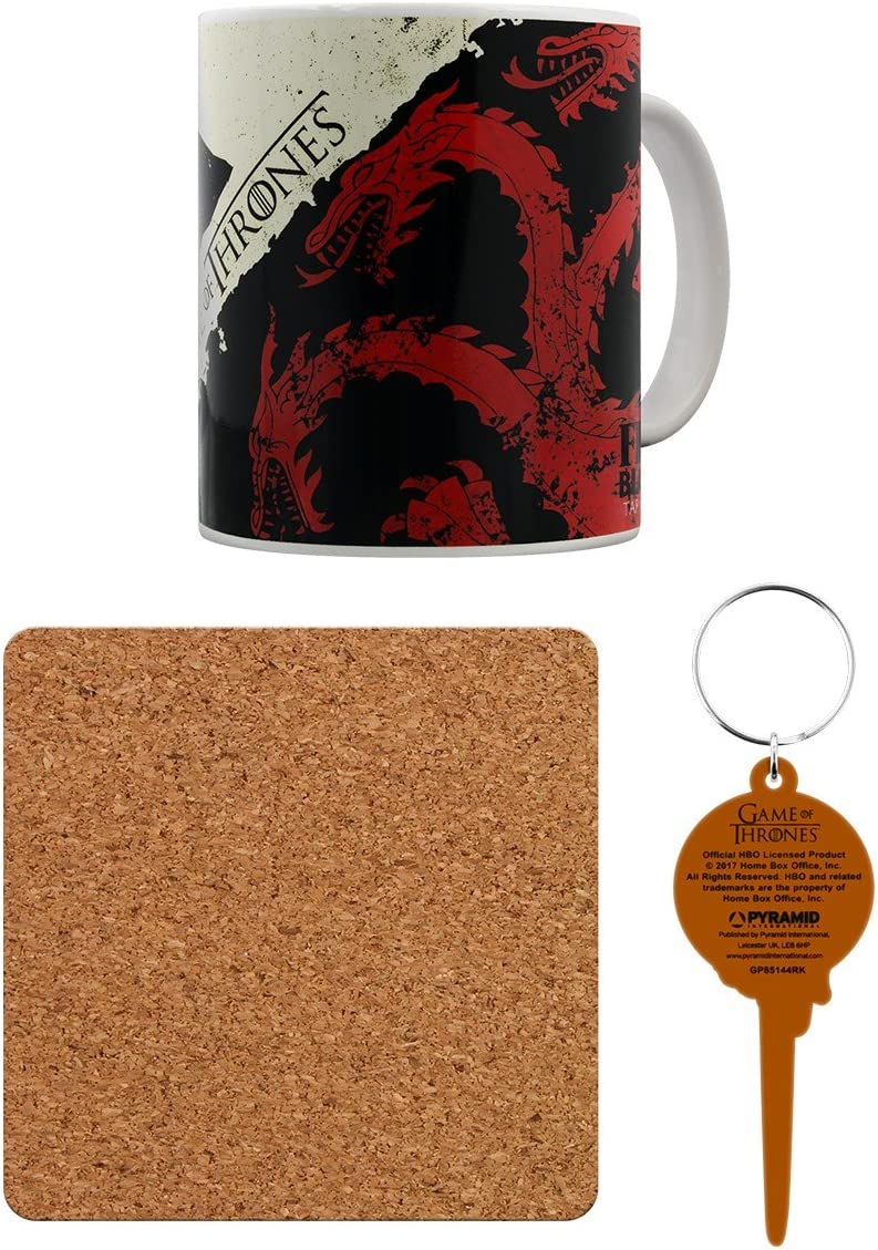 Game of Thrones - Stark & Targaryen Gift Set (Mug, Coaster & Keychain) - flash vidéo