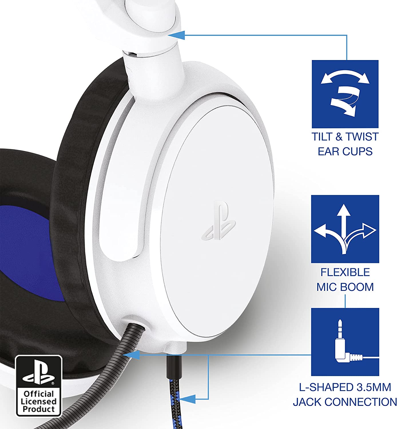 4Gamers - PRO 4-50S PS4 Licensed Wired Stereo Gaming Headset White - flash vidéo