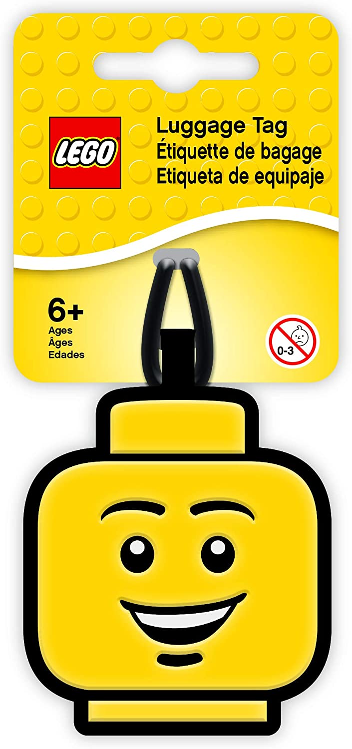 Étiquette de bagage Lego mini figurine Boy Face