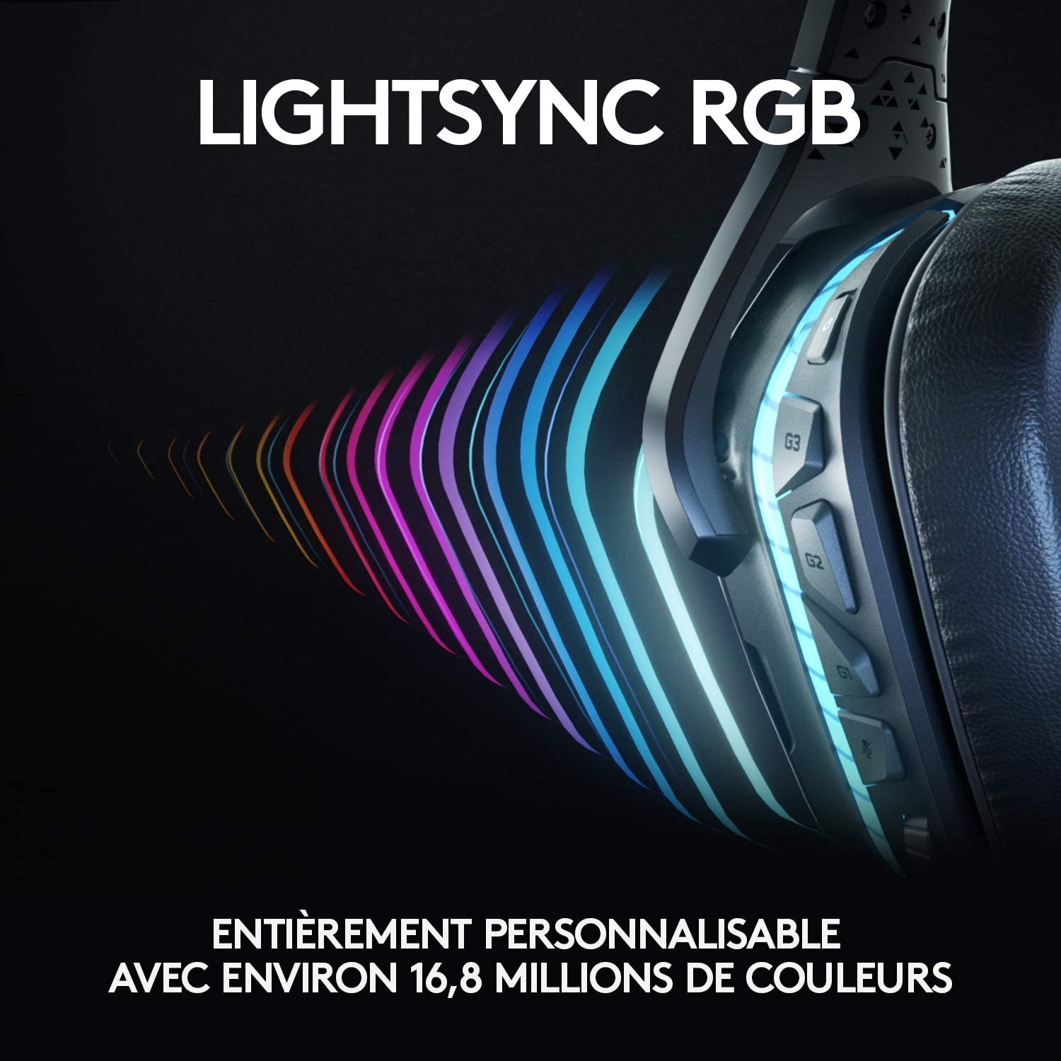 Logitech Casque de jeu Lightsync 7.1 Surround G635 pour PC, PS4, Xbox One et Switch - flash vidéo