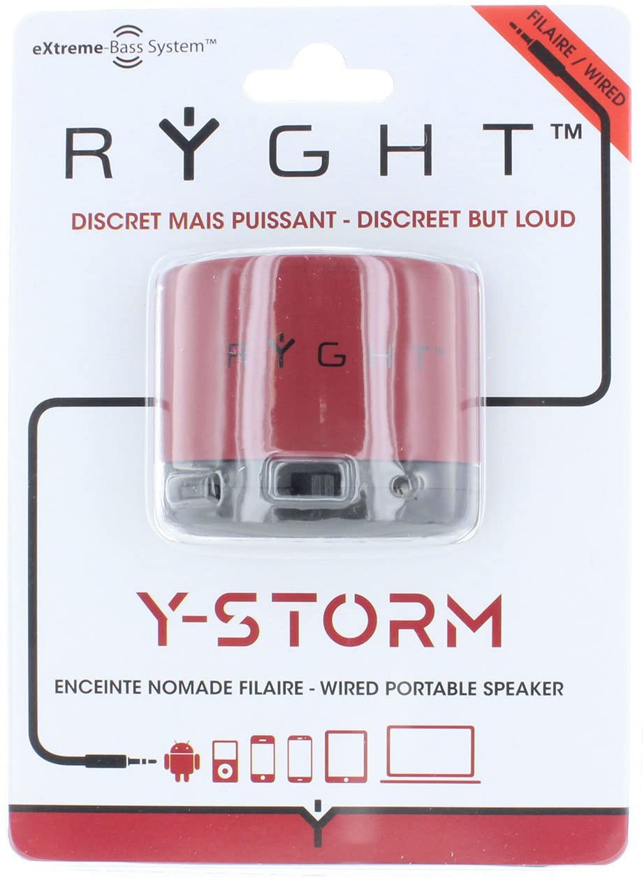 Ryght - Y-Storm Wired Portable Speaker Red