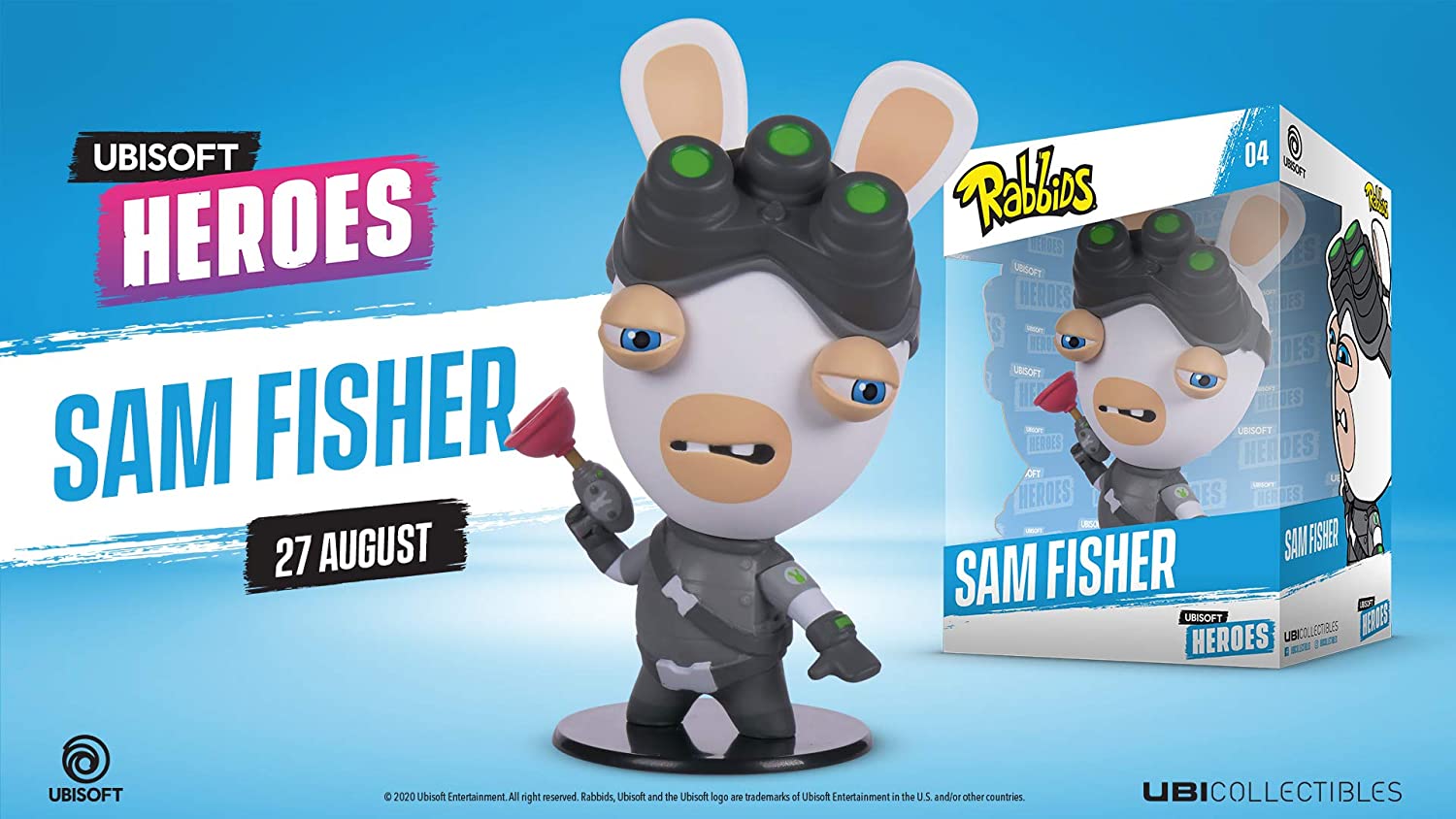 Ubisoft Heroes Series 1 - Splinter Cell Rabbid Sam Fisher Chibi Figure - flash vidéo
