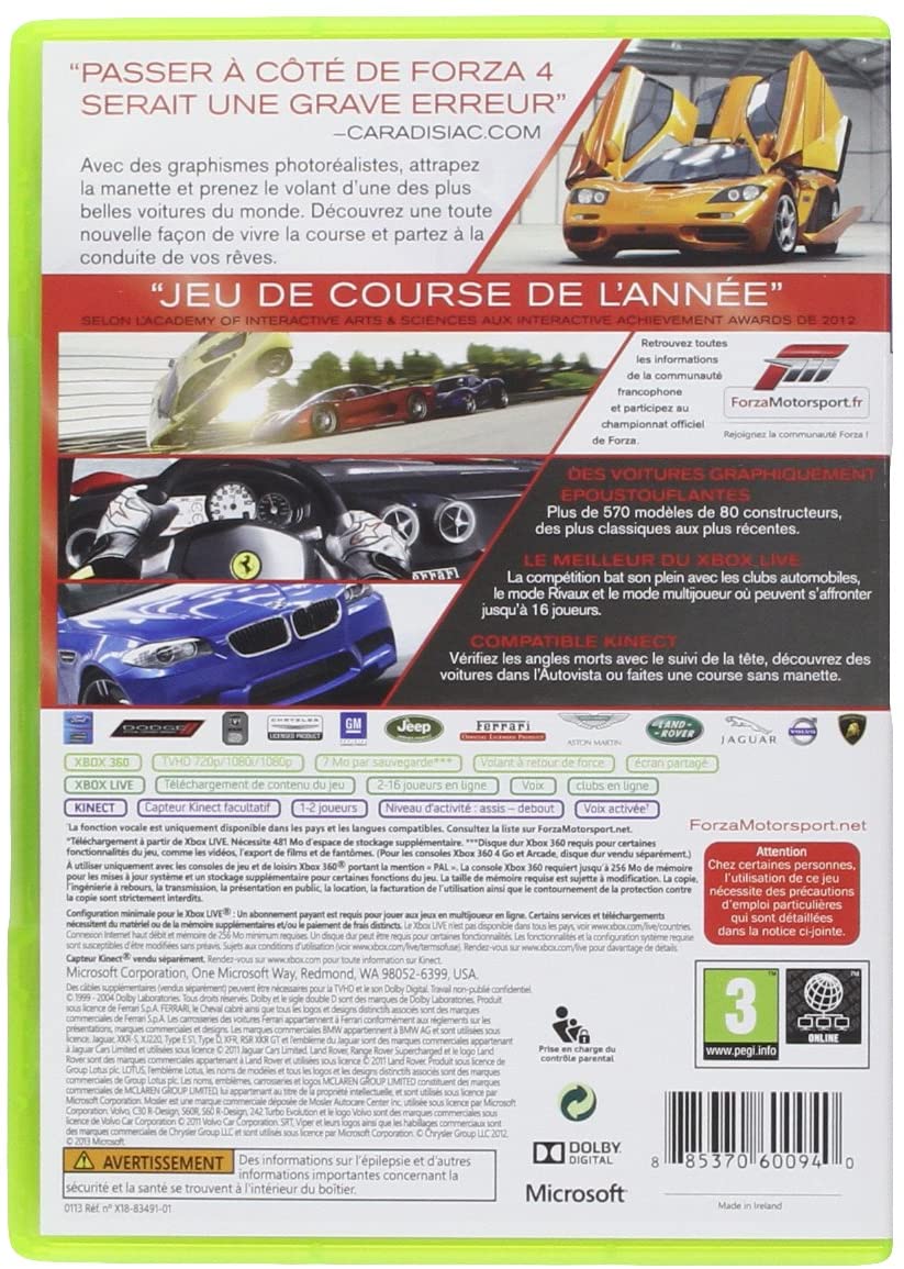 Forza motorsport 4 - édition jeu de course de l'année - XBox 360
