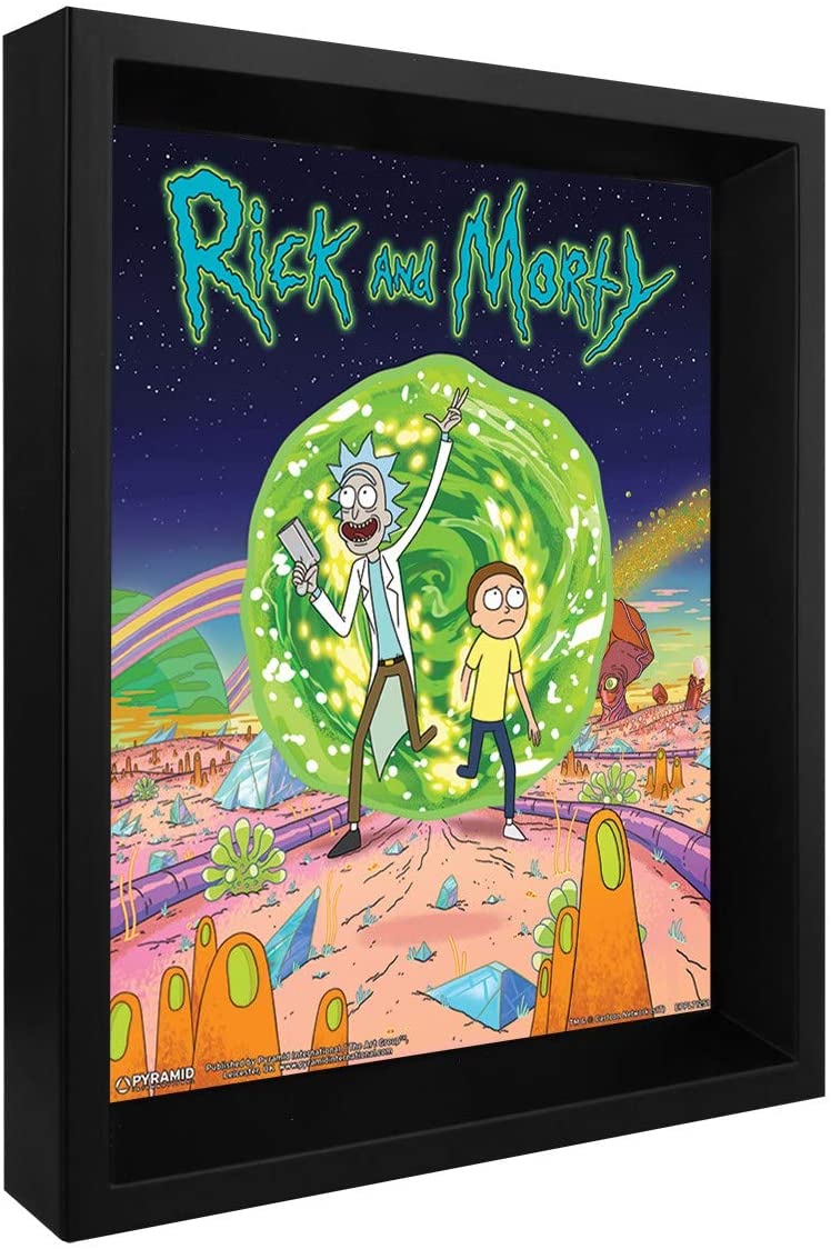 Rick et Morty - Portail Affiche lenticulaire 3D 28,7 x 23,5cm - flash vidéo