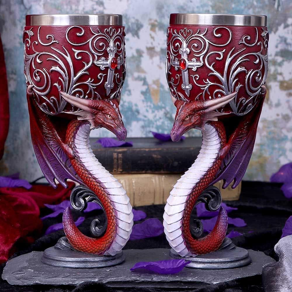 Dragons Devotion - Ensemble de deux gobelets Coeur de dragons jumeaux 18.5cm - flash vidéo