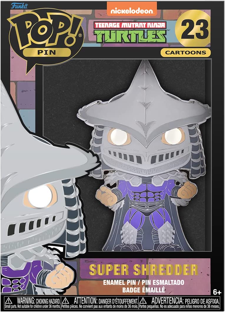 Loungefly: Funko Pop! Pins Cartoons: TMNT - Super Shredder Chase Group Large Enamel POP Pin - flash vidéo